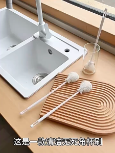 แปรงล้างขวด แปรงขัดแก้ว ล้างขวดนม ที่ล้างแก้ว ที่ล้างขวด แปรงขัดหม้อ  แปรงซิลิโคนด้ามยาวG3235