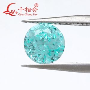 Synthetic Blue Paraiba Color YAG Round Shape AGL Certificate Loose Stone Yttrium Aluminium Garnet With Inclusions DIY Accessories for Jewelry Making