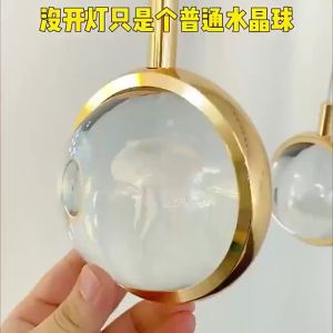 2023 New Bedroom Bedside Pendant Light Main Bedroom Net Red Light Luxury Crystal Background Wall Light Pendant Light Crystal Ball Bar