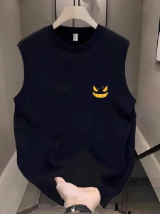 XIBAIYI | Smiling Face Print Sporty Sleeveless Vest Casual
