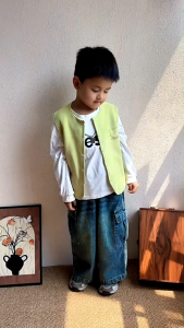 เสื้อกั๊กเด็ก - เสื้อกันหนาวฤดูใบไม้ผลิ-ใบไม้ร่วง นุ่มสบาย ปลอดภัยต่อสุขภาพ