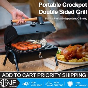 JF Barbecue Grill Double-Sided bbq grill bbq stove Portable Barbeque Charcoal Griller Stainless steel