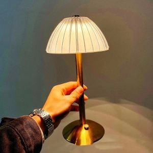 LED Cordless Table Lamp Touch Sensor Dimmable Desktop Night Light USB Rechargeable Wireless Reading Lamp for Hotel Bar Bedroom D