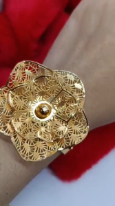 Gelang Tangan Keroncong Free Cincin Terbaru Bunga Xuping Fashion Dubai India Perhiasan Berlapis Emas 18K Gold Bangle