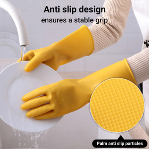 Thick rubber latex household cleaning gloves | Reusable long-sleeved dishwashing and laundry gloves⚡PH deliveryIn stock⚡