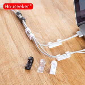 Houseeker 16/20 Cái Kẹp Sắp Xếp Cáp Kẹp Giữ Dây Thả Quản Lý Dây Cáp Tự Dính Kẹp Cố Định Kẹp Quấn Dây