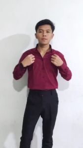 BISA COD KEMEJA HITAM POLOS PRIA DEWASA SLIMFIT LENGAN PANJANG BAHAN CATTON VITO
