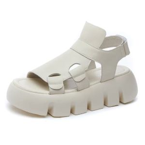 Womens Fashionable Leather Wedge Sandals