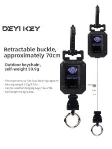 DEYIKEY | Outdoor High Rebound Easy Pull Anti-Lost Elastic Keychain