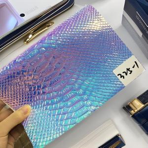 Laser Iridescent Crocodile & Snake Pattern Leather Fabric