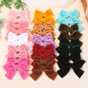 20 ชิ้นสีสุ่มดอกไม้เย็บปักถักร้อย Bows คลิปผมสําหรับเด็กผู้หญิงหวานผ้าฝ้าย Hollow Bowknot Hairpins เด็กอุปกรณ์เสริมผม