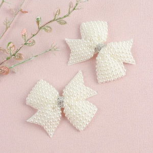 2pcs Elegant Pearl Bow Hair Clips White Faux Pearls Hairpins With Strong Hold Clips Cute Hairgrips For Girls Hair Accessories