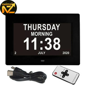 12 Alarms Digital LED Calendar Clock with Multi-Languages to Display. Medicine Time Reminder for Elder.Home Desk Wall Decoration