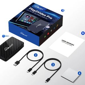 กล่อง OTTOCAST Play2Video Pro Ai พร้อม YouTube Netflix IPTV ในตัว กล่องวิดีโอไร้สาย รองรับ CarPlay และ Android Auto สำหรับรถยนต์ 98%