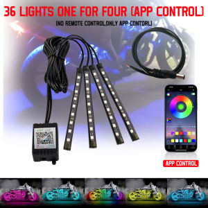 Luces Para Moto Motorcycle Decorative Ambient Lamp Remote/APP Control LED Moto Strip Lamp Kit Neon Flexible Strip RGB For Harley