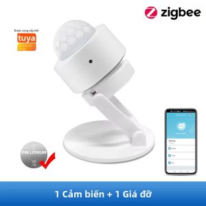 Cảm Biến Chuyển Động Tuya Zigbee PIR Phạm Vi Phát Hiện 5-8m 120 Độ ° Cảm Biến Báo Động An Ninh Hồng Ngoại Thụ Động Góc Rộng Với Giá Đỡ Tùy Chọn Dành Cho Nhà Thông Minh