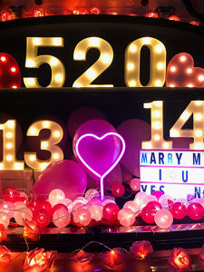 No Brand | Romantic Pink Balloon Decoration for Surprise Proposal and Birthday Celebration
