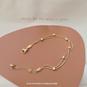 Trendy Minimalist Square Bracelet for Women Friend Design Sensation Student Fashion Jewelry Simple Style Titanium Steel Bracelet