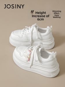 Josiny | Thick Sole Heel Increasing Womens White Shoes