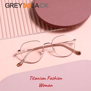 Grey Jack Kacamata Frame Titanium Model Oval Ringan Kokoh Fashion Wanita Bisa Lensa Minus Antiradiasi blueray Bluecromic 90239