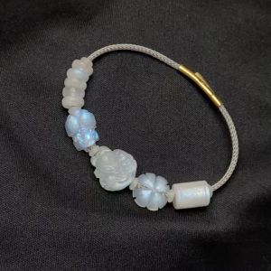 Vòng cáp lu thống ngũ điếu cỏ 4 lá hồ ly tỳ hưu Moon - Phong Thủy TUDO