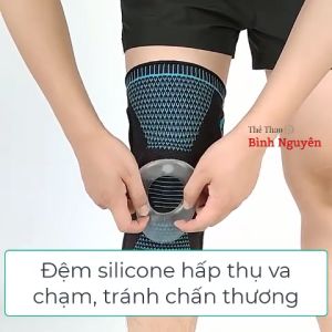 Băng Đầu Gối Đệm Silicone Lò Xo Trợ Lực Bó Gối Thể Thao Chuyên Dụng Bảo Vệ Bánh Chè Tập Gym Bóng Đá Bóng Rổ Chạy Bộ
