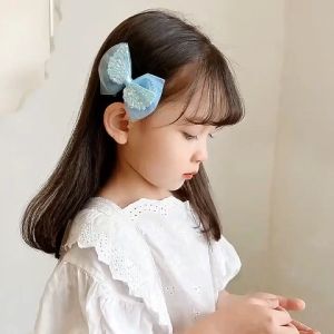 10 Pcs Childrens Bow Hairpin New Cute Princess Girls Hair Bangs Clip Baby Hair Accessories Children Gauze Hairpin