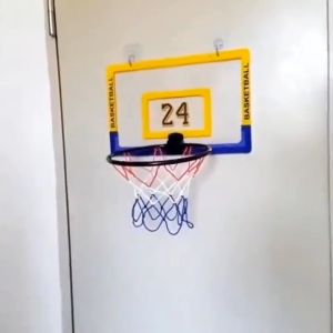 IMUTO 46*30cm Indoor Basketball Hoop Basket Ball Ring Set For Play Kids / teenager Ball Toys Shatterproof Hanging Basketball Court【Free Basketball & Pump】