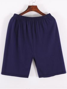 Mens Loose Fit Cotton Sleepwear Short Pants Five-Quarter Length Thin Fabric Comfortable Home Leisure Wear Summer Shorts