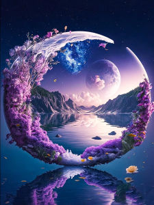 Mysterious Purple Moon Night Landscape Jigsaw Puzzle 500/1000/1200/2000PCS Stress Relief Puzzle Wall Art Decor Gift