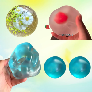Blue Maltose Squishy Toys Anti Stress Sensory Fidgets Toy Soft Simulated Transparent Blue Maltose Slow-rebound Decompression Toy