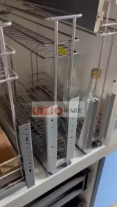 150mm/200mm soft close 2 Layer metal chrome Pull Out Basket Kitchen Cabinet Bottle Rack