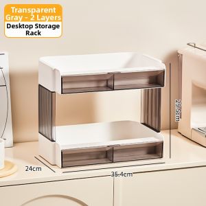 Dust-Proof Multi-level Desktop Organizer for Cups and Utensils