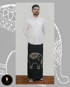 Traditional Black Batik Sarongs for Men and Women 022 | Lanka Styles