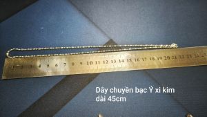 Dây Chuyền Bạc Ý Xi Kim – Mặt Kim Cương Nhân Tạo 6.8 Ly