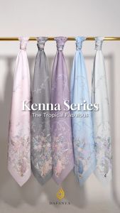 𝐃𝐀𝐅𝐀𝐍𝐘𝐀 - Kenna Series Jilbab Motif Floral Kerudung Segi Empat Hijab Scarf bahan Voal Laser Cut
