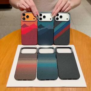 Luxury Magnetic Wireless Charging Carbon Fiber Case For iPhone 17 16 15 14 13 Pro Max Shockproof Ultra Thin Metal Camera Cover