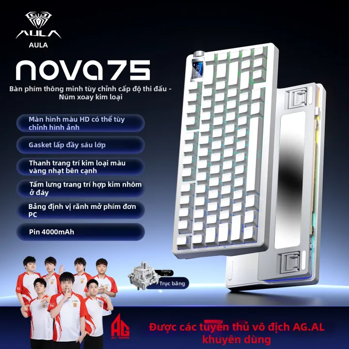 AULA-MOJING | Bàn Phím Cơ Không Dây Bluetooth Có Màn Hình Tùy Chỉnh | BigBuy360 - bigbuy360.vn AULA-MOJING | Bàn Phím Cơ Không Dây Bluetooth Có Màn Hình Tùy Chỉnh | BigBuy360 - bigbuy360.vn