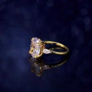 Huitan Charming Women Ring Versatile Simple Style Daily Party Lady Gold Color Accessories Wedding Jewelry Inlaid Shining CZ