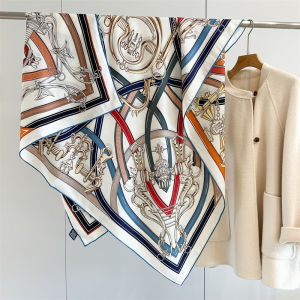 40% Silk 60% Wool Scarf 135x135cm Women Luxury Square Scarf Designer Shawl Autumn Winter Warm Wrap Stole Echarpe Hand Rolled Hem