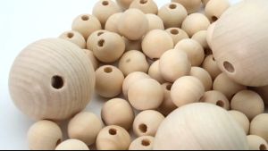 1000pcs/Set Manik Kayu Bulet Natural Halus Manik Kayu Bulat Bola Kayu Manik Manik Kayu Bahan Kerajinan