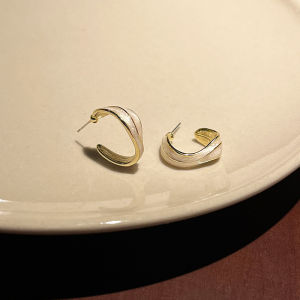 Hoa Tai Kim Loại Hình Học Bằng Nhựa Phong Cách Cổ Điển Không Đều Màu Đỏ May Mắn Cho Năm Mới Vòng Tròn Tai Chống Dị Ứng Trang Sức Phụ Kiện