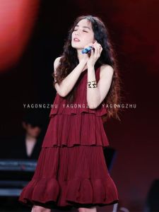 Ella YAGONGZHU Red Off-Shoulder Dress Womens Summer Gauze Skirt Style Other Fabric Other Sleeveless Regular Thickness