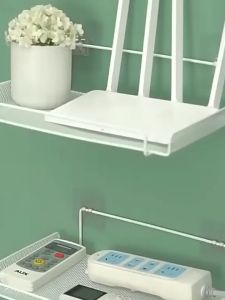 Mounting Router Bracket Storage Organizer Punch-Free Wall Mounted Wifi Router Shelf