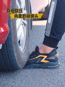 SOFLL Steel toe shoes breathable safety shoes for men anti-smash and anti-puncture