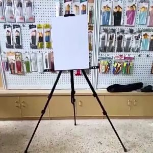 Portable Folding Iron Painting Display Stand Easel Telescopic Tripod Sketching Rack Organizer Tools Artist Painting Accessories Thick Aluminum Stand with Carry Pouch