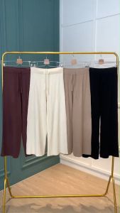 C8010 Ribs Knit Cullote Straight Pants