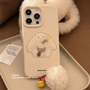เคสโทรศัพท์รูปกระต่ายคริสต์มาสแบบน่ารักพร้อมจี้ ปกป้องเต็มจอ ทนทาน ทนทานต่อการตกหล่น ทนทานต่อการสึกหรอ สำหรับ Apple iPhone 16 pro