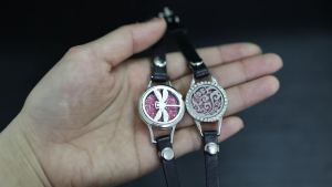 New Angel Wings Essential Oil Diffuser Lockets Stainless Steel Multilayer Leather Bracelet For Women Aromatherapy Bracelets Gift