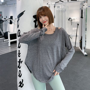 plus Size Fitness Clothes Womens Breathable T-Shirt Autumn Winter Long Sleeve Yoga Sportswear Loose Maternity Top